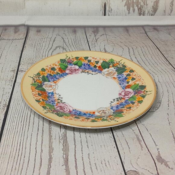 Floral 8" Salad Dessert Plate Set Of 4 Box Punch Studio Spring Garden Porcelain - Picture 3 of 14